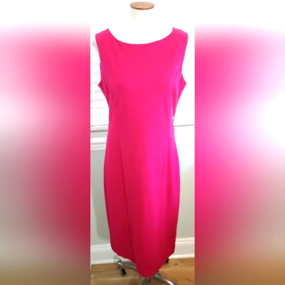 Talbots Fuchsia Medium Weight Sleeveless High Quality Dress NWT